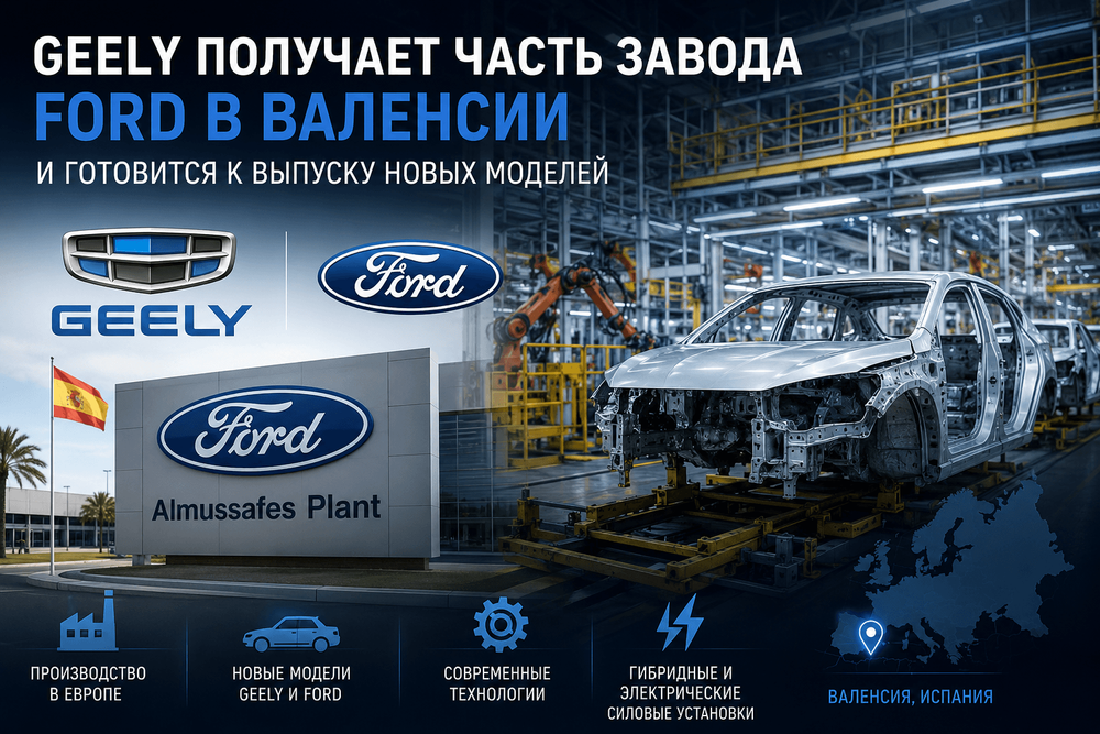 GEELY расширяет присутствие в Европе: компания получает часть завода FORD в Испании